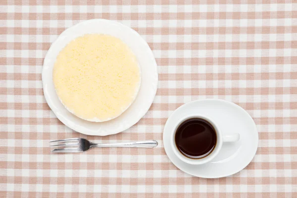 Bolo de queijo raro e café — Fotografia de Stock