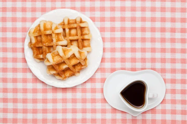 Caffè e waffle — Foto Stock