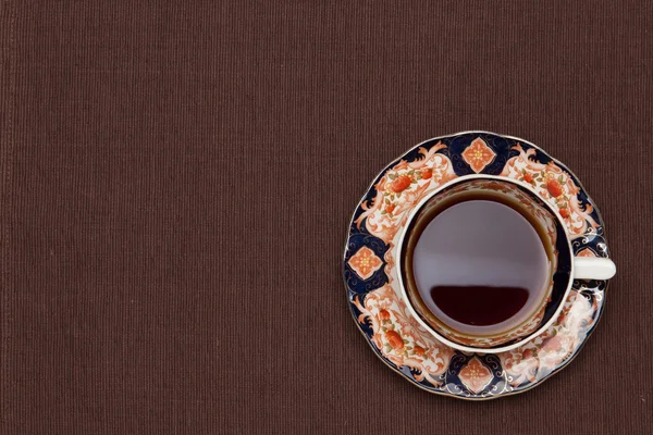 Coffee on the table cloth — Stock Photo, Image