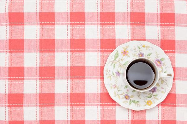 Koffie op de tabel doek — Stockfoto