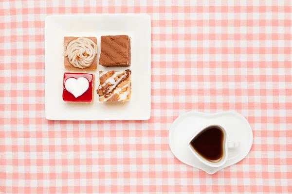 Koffie en shortcakes — Stockfoto