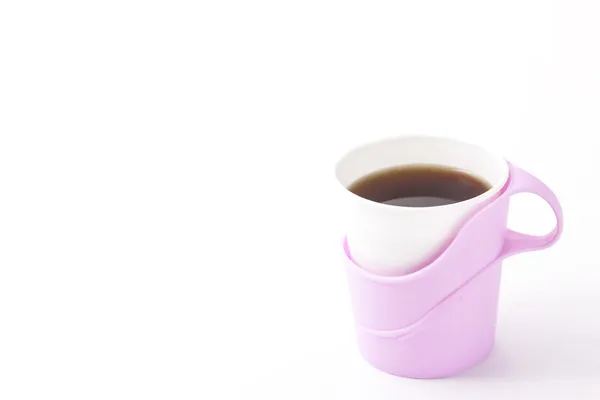 Coffee poured into a paper cup — Stock Photo, Image