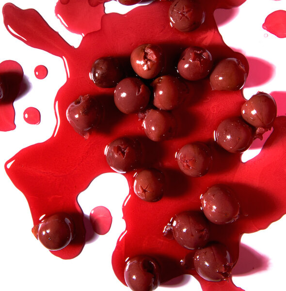 Abstraction from red cherries.