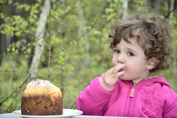 Dziewczynka na piknik. — Zdjęcie stockowe