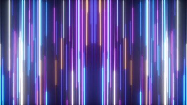 Neon abstract background with carved glowing lines - 3d rendering