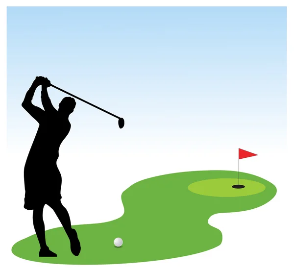 Ilustração jogador de golfe — Vetor de Stock