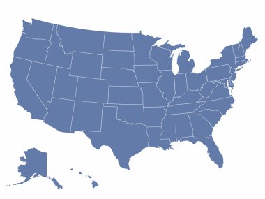 Vector map of the united states of america