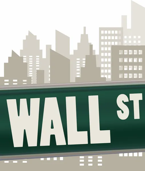 Wall street işaret levha yeşil