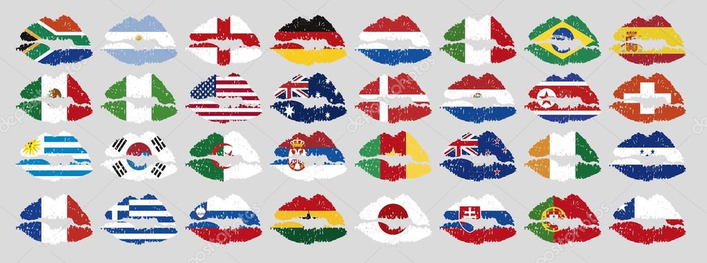 national flags of countries starting with south africa in lip sh