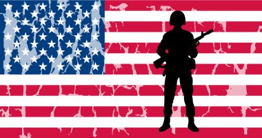 asker Amerikan bayrağı