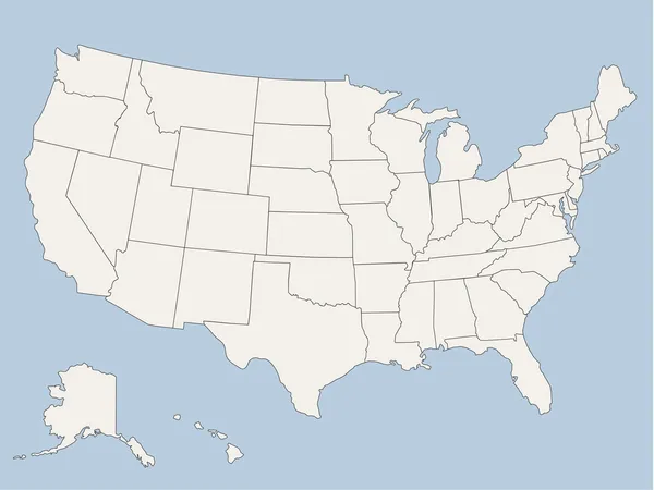 Carte vectorielle des États-Unis d'Amérique — Image vectorielle