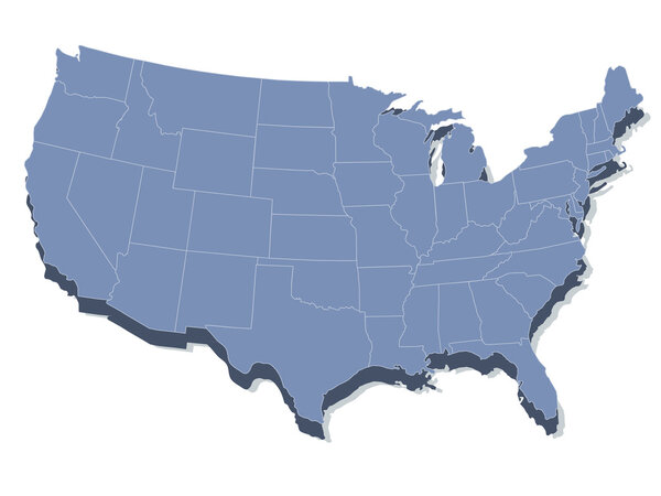 vector map of the united states of america