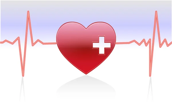 Batimentos cardíacos de um coração saudável — Vetor de Stock