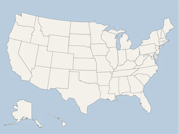 Mappa vettoriale degli Stati Uniti d'America — Vettoriale Stock