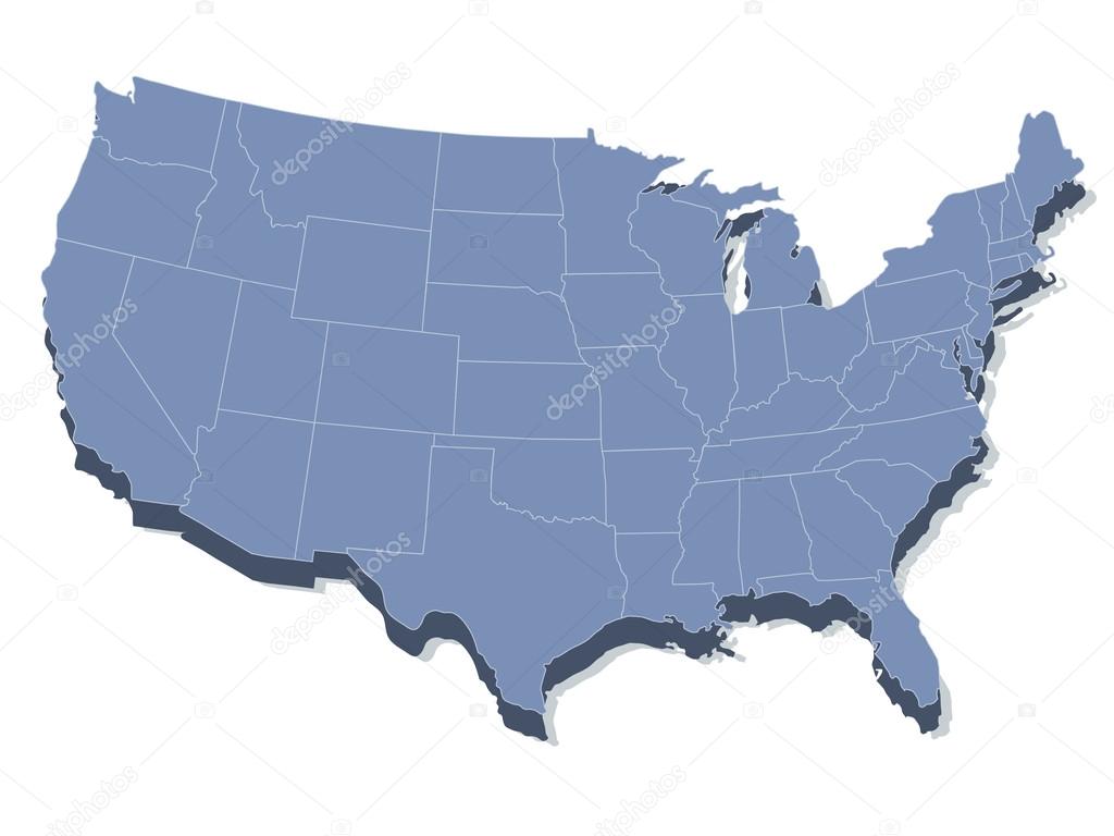 vector map of the united states of america