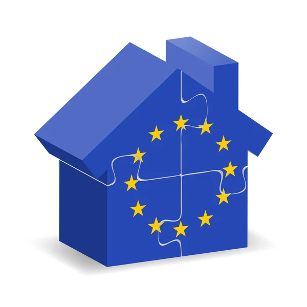 EU megjelölt ház — Stock Vector
