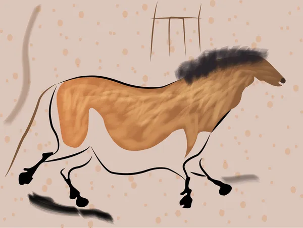 Caballo Lascaux — Vector de stock