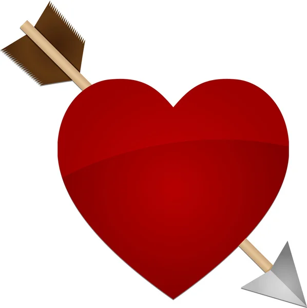 Heart pierced by an arrow — Stock Vector