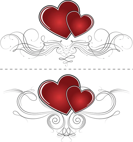 Abstracte achtergrond met rood hart voor Valentijnsdag — Stockvector