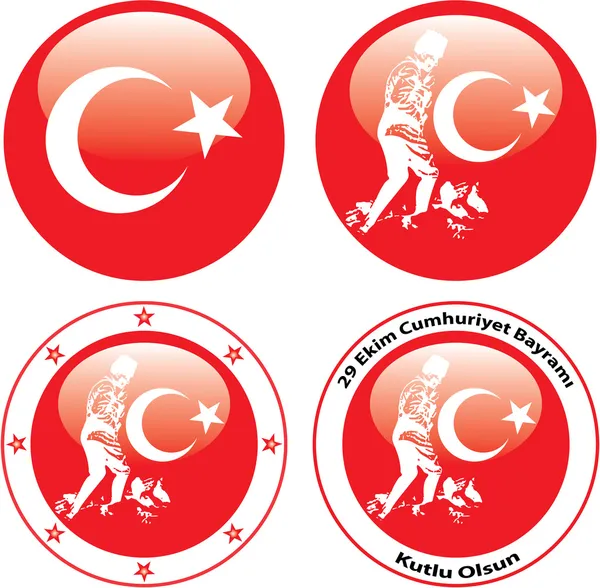 Türkiye'nin bayrak gösteren resim — Stok Vektör
