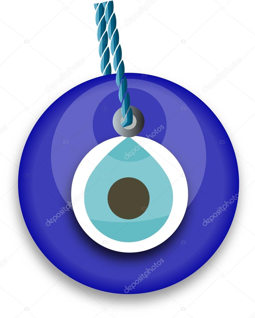 blue bead, worn to avert the evil eye