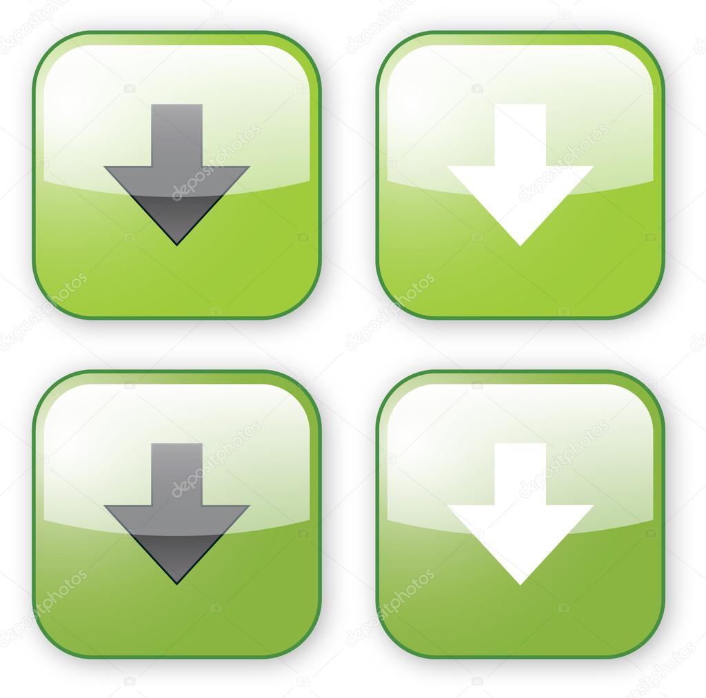 arrow download green button icon