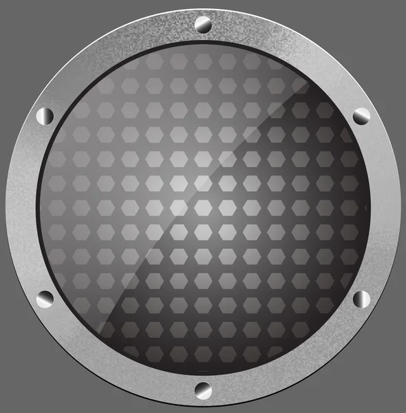 Metalik parlak gümüş gri düğme — Stok Vektör