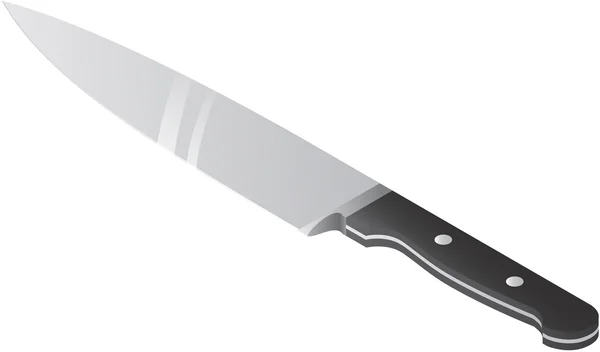 Cuchillo de cocina del chef aislado sobre un fondo blanco — Vector de stock