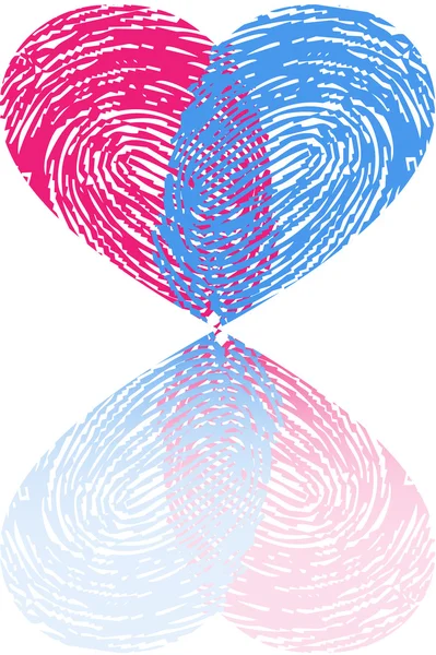 Fingerprint heart, vector — Stock Vector