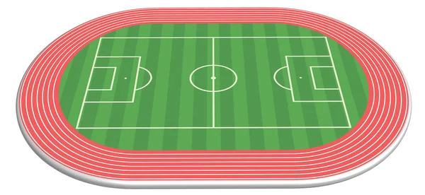3-вимірний футбольний поле — стоковий вектор