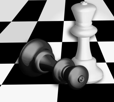 Şah-mat satranç tahtasının Kral