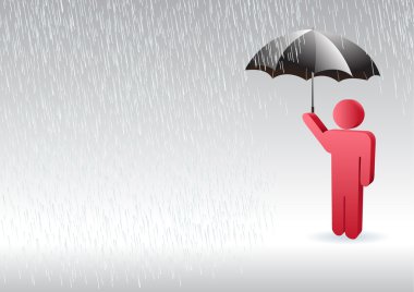 t bir şemsiye ile yağmurda ayakta adam karakteri