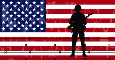 asker Amerikan bayrağı