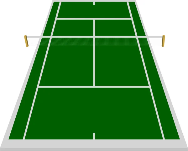 Campo de tenis en campo de tenis verde en verde — Archivo Imágenes Vectoriales