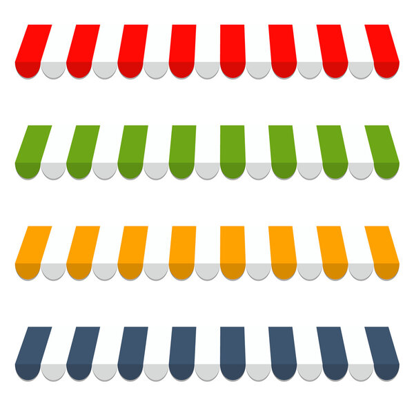 four different colored vector awnings