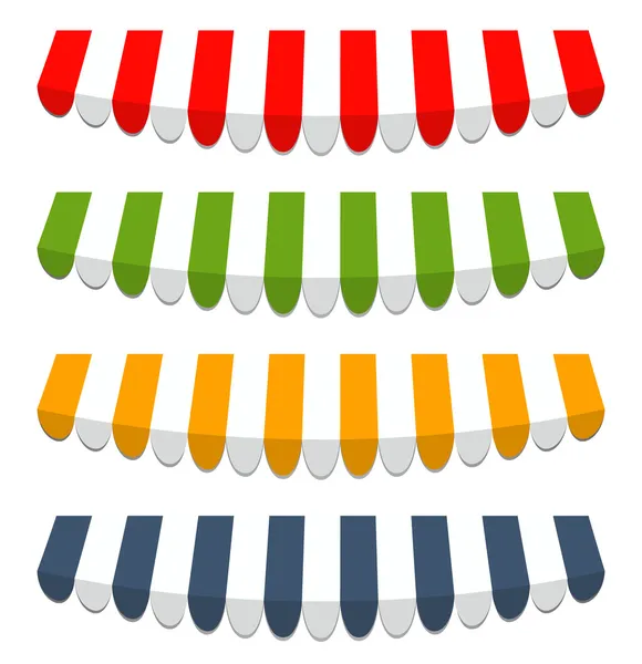 Quatro diferentes toldos vetoriais coloridos — Vetor de Stock