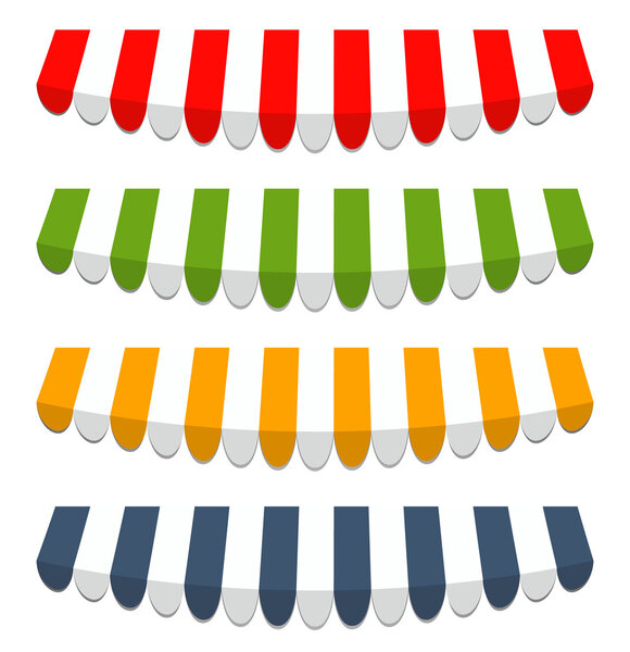four different colored vector awnings