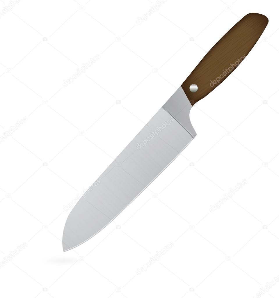 kitchen chef's knife isolated on a white background