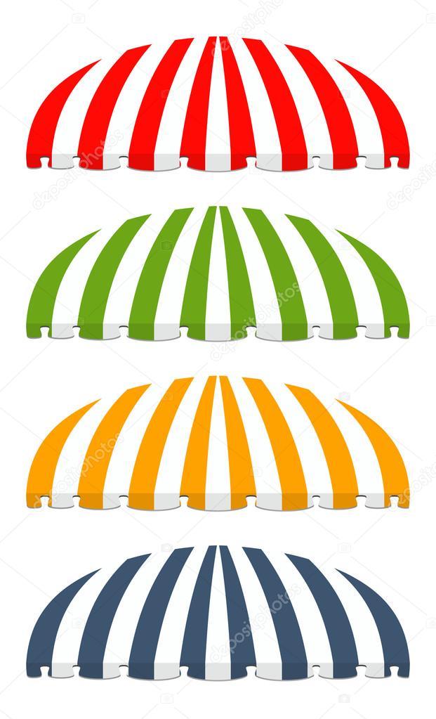 four different colored vector awnings