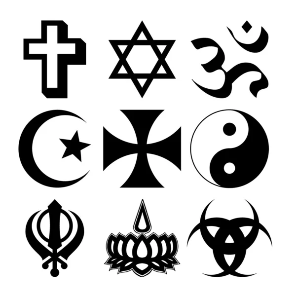 Náboženské symboly — Stockový vektor