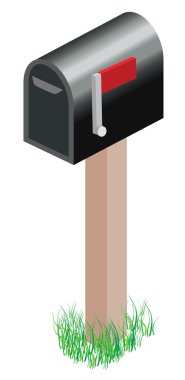 Standart metal posta kutusu beyaz bitti izole