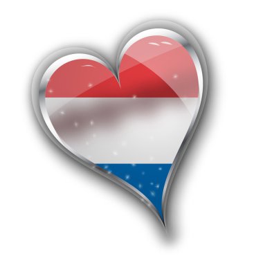 ulusal bayrak Hollanda (Hollanda) ile kalp şeklinde bir