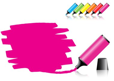 boş bir kağıt parçası üzerinde karalamalar vurgulayıcı kalemle