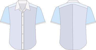 Collar Dress Shirt In Blue Color Tones clipart