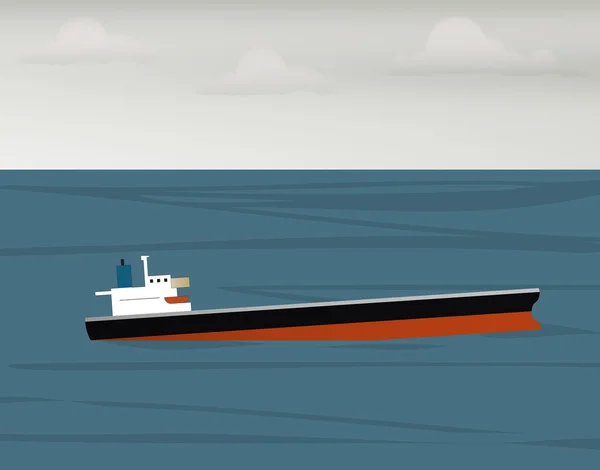 Um navio de petróleo bruto afundando no mar —  Vetores de Stock