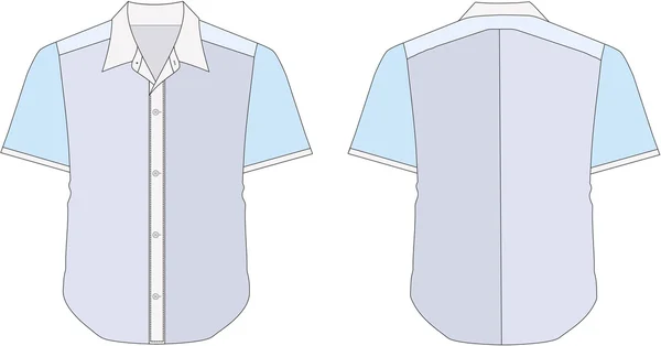 Collar Dress Shirt In Blue Color Tones — Stock Vector