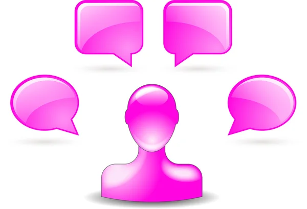 粉红色的好友图标的用户评论 — 图库矢量图片