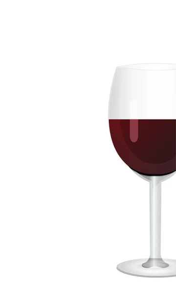 Vino tinto en vaso, aislado sobre fondo blanco — Vector de stock