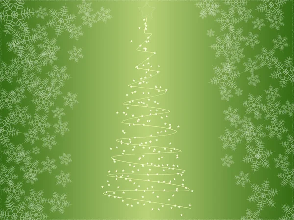 Árbol de Navidad con copos de nieve — Vector de stock