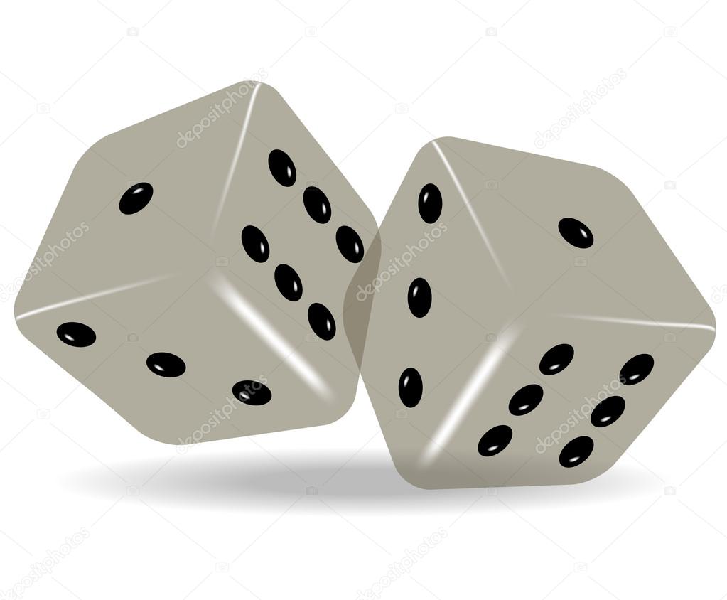 Vector dices on white background with meshes
